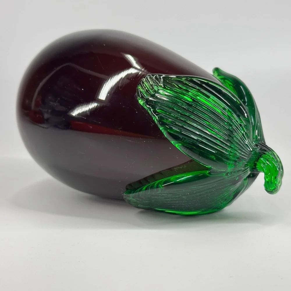 Blenko Hand Blown Glass Grapes Corn Egg Plant Carrot MCM Vintage Art Glass Lot 4